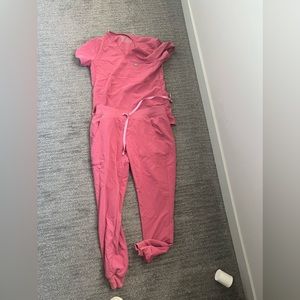 Figs breast cancer pink scrubs